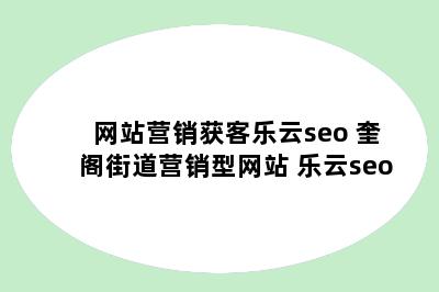 网站营销获客乐云seo 奎阁街道营销型网站 乐云seo